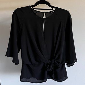 Express Black Keyhole Blouse